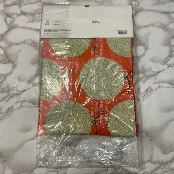 Baggu Go Standard Bag Set of 3 in Japanese Produce Print - Picture 6 of 8